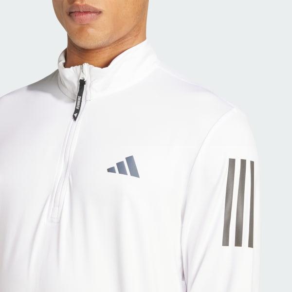 adidas Own the Run Half-Zip Track Top White S Mens Product Image