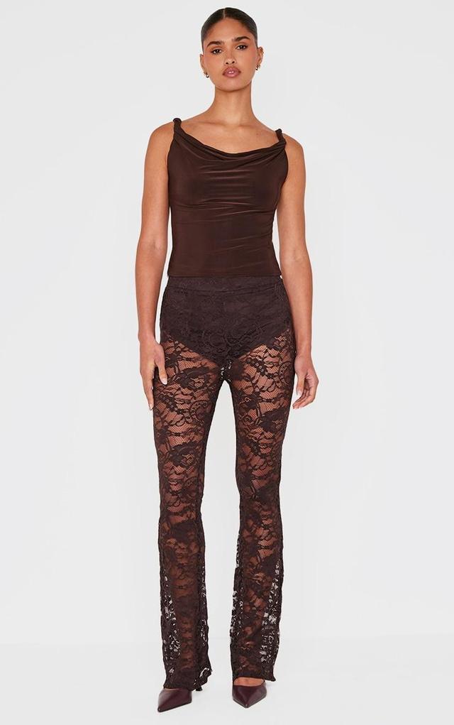  Chocolate Lined Lace Flared Pants Product Image