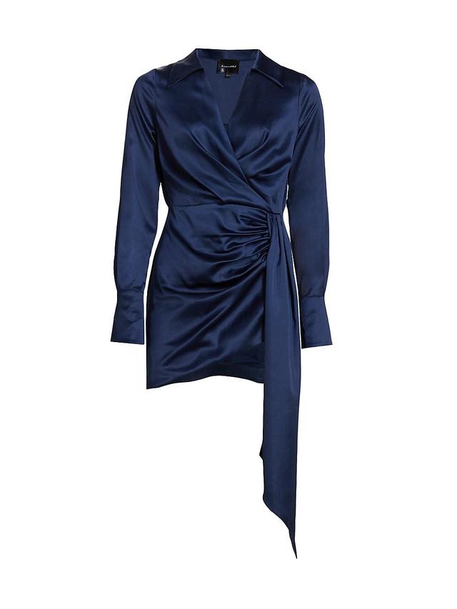 Womens Lizzy Satin Draped Minidress Product Image