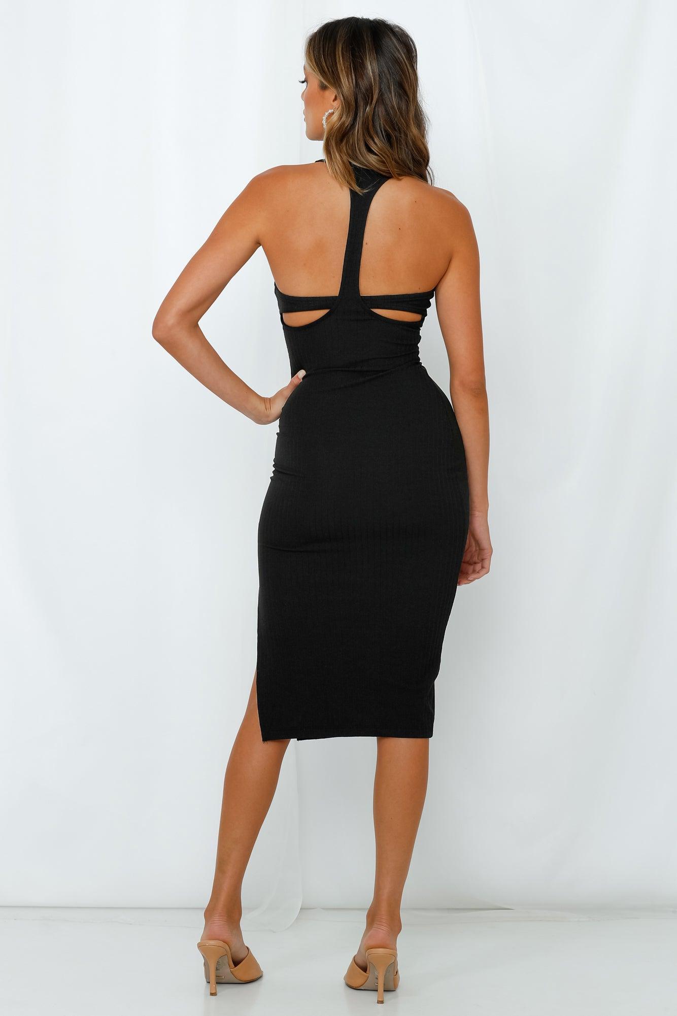 Listen To My Voice Midi Dress Black Product Image