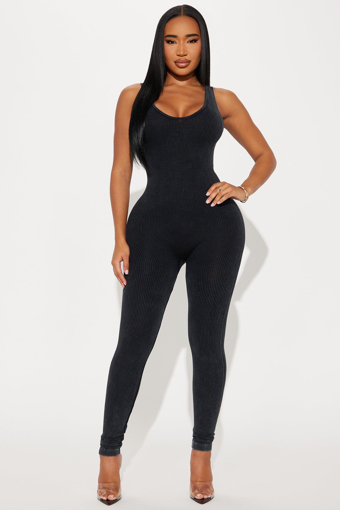 Ausha Washed Seamless Jumpsuit - Black Product Image