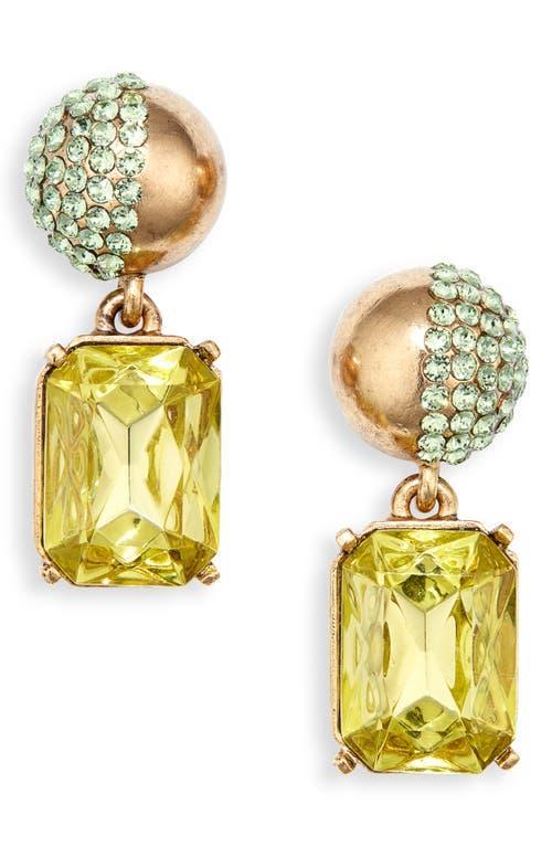 Oscar de la Renta Half Pav Crystal Drop Earrings Product Image