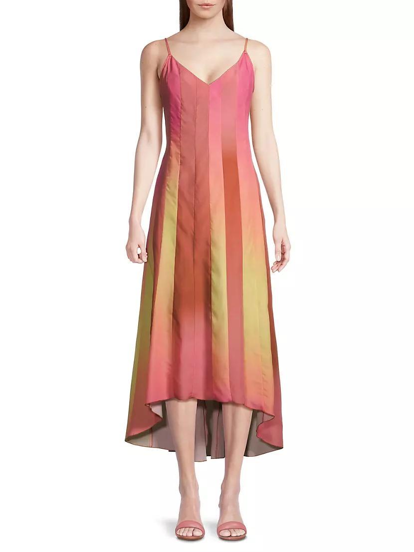 Ombré Spliced Midi Dress Product Image