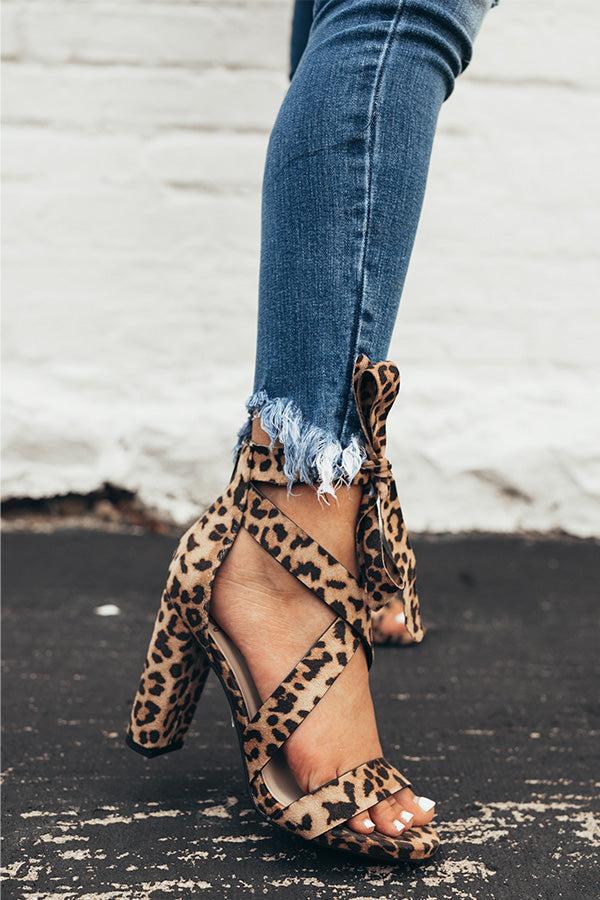 The Cleo Lace Up Heel in Leopard Product Image