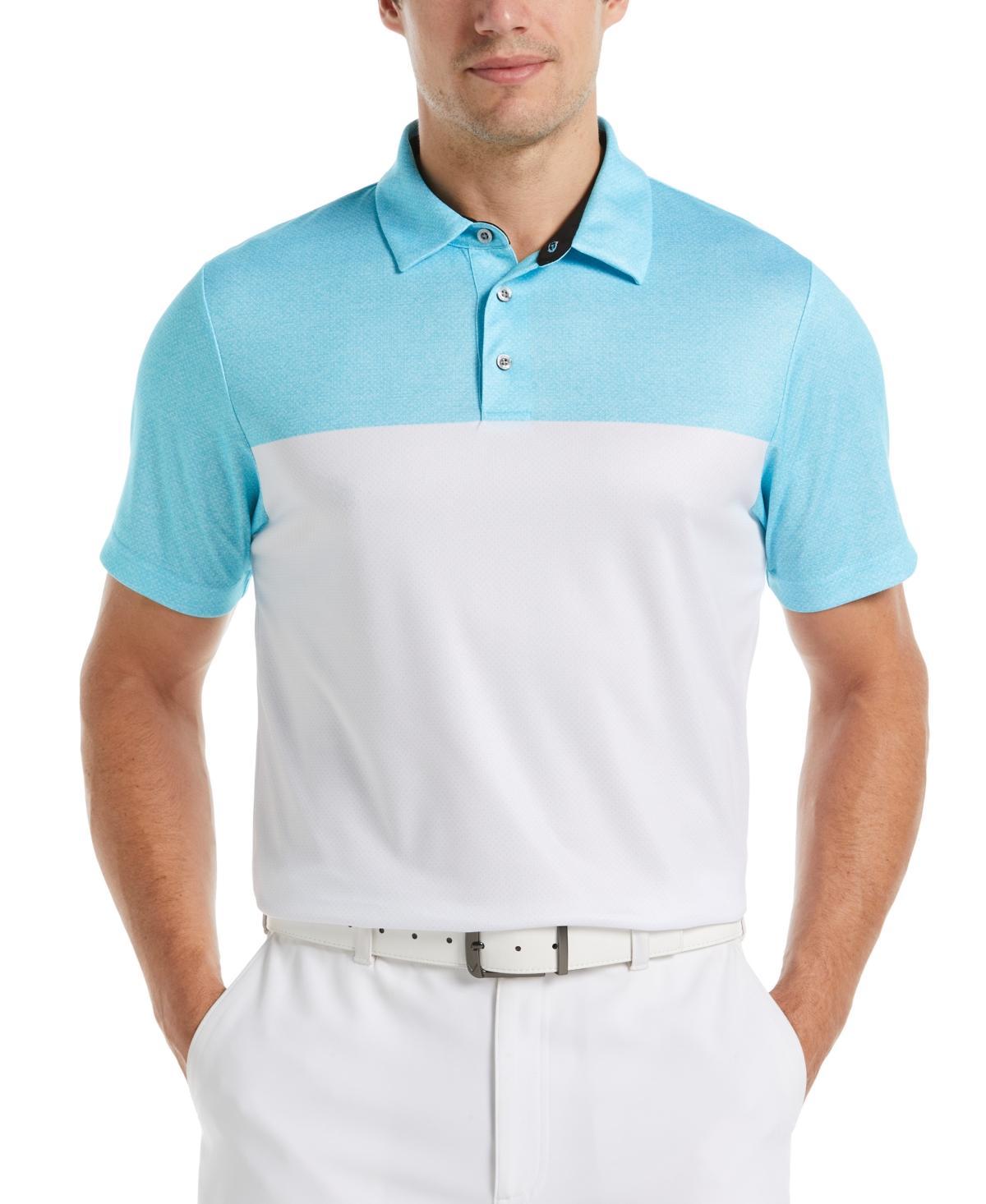 Pga Tour Mens Airflux Birdseye Block Print Short-Sleeve Golf Polo Shirt Product Image