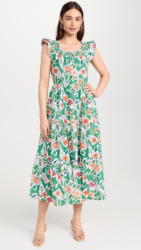 English Factory Back Bow Floral Midi Dress | Shopbop Product Image