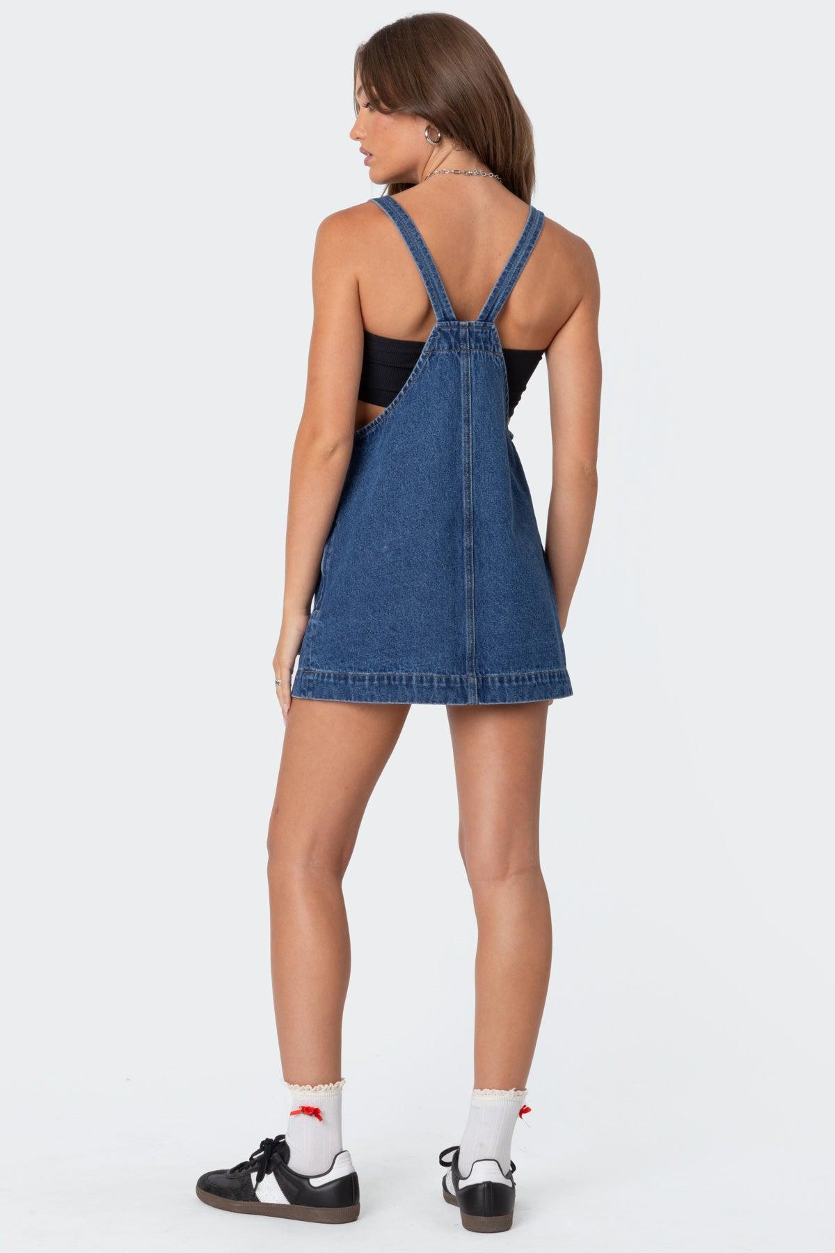 Overall Denim Mini Dress Product Image