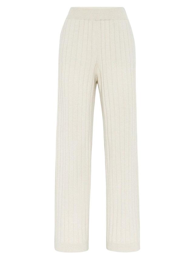 Womens Cashmere Flat Rib Knit Trousers Product Image