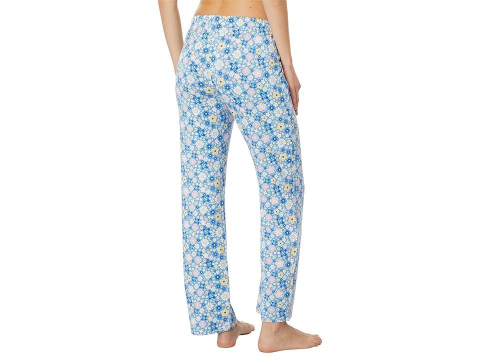 Life is Good Dragonfly Floral Pattern Lightweight Sleep Pants (Cornflower ) Women's Pajama Product Image