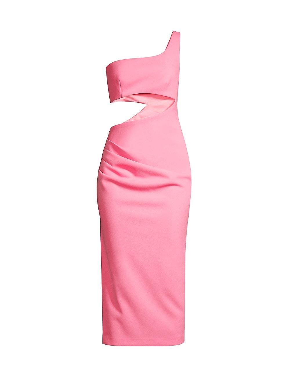 Womens Elisebeth Crepe One-Shoulder Midi-Dress Product Image