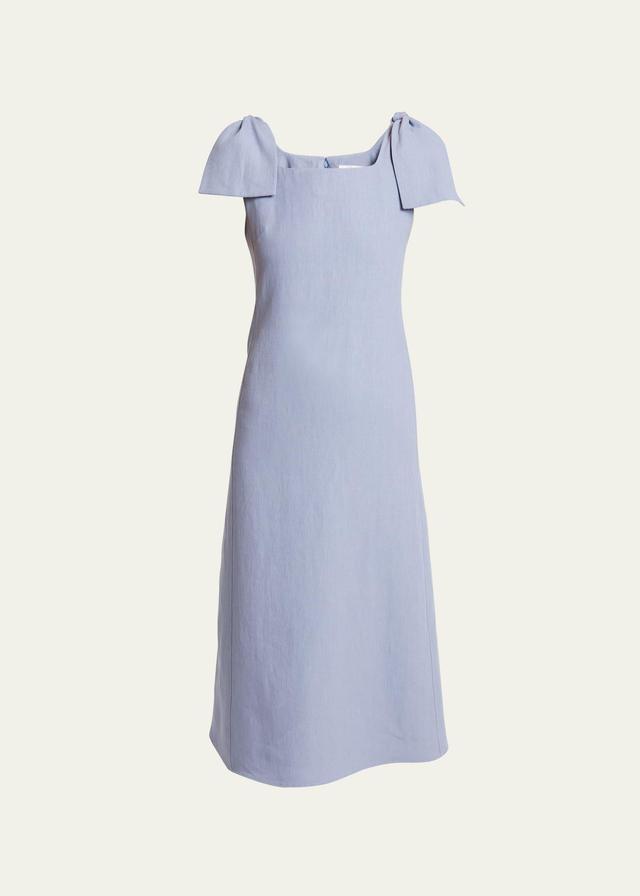 Womens Sleeveless Linen Midi-Dress Product Image