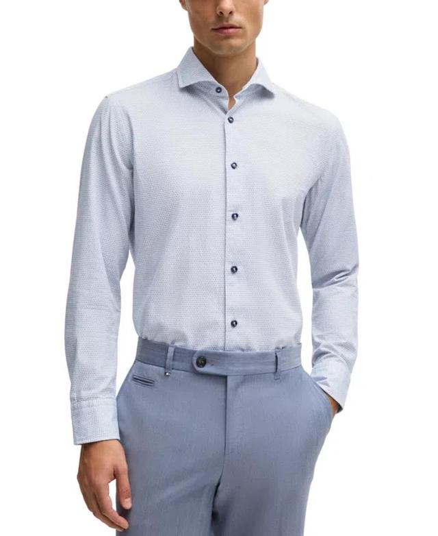 Boss By  Men's Spread Collar Casual-fit Dress Shirt In Open Blue Product Image