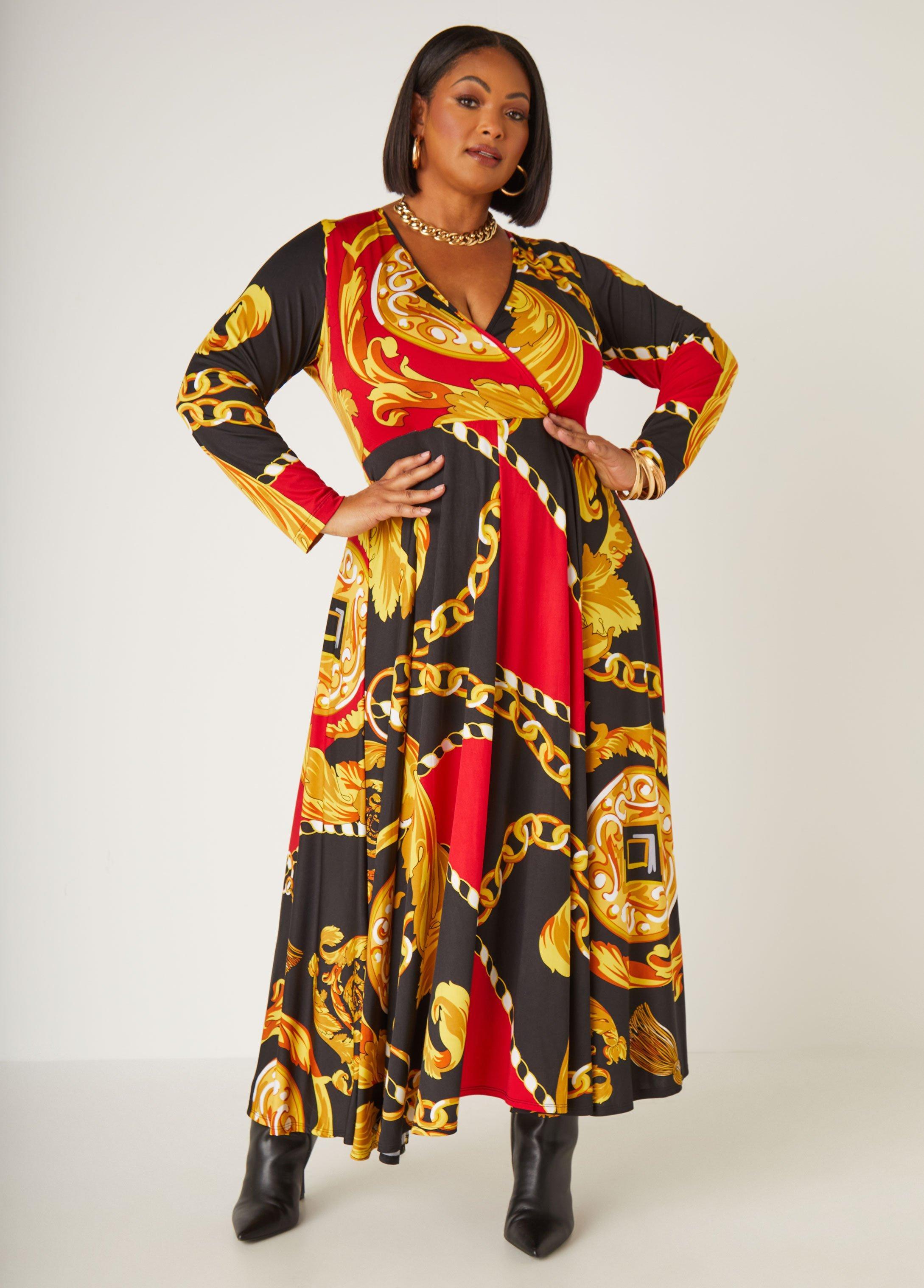 Status Print Faux Wrap Maxi Dress Product Image