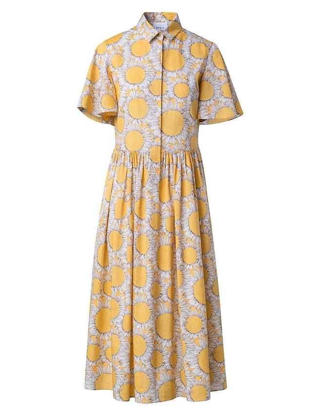 Womens Hello Sunshine Print Cotton Midi-Dress Product Image