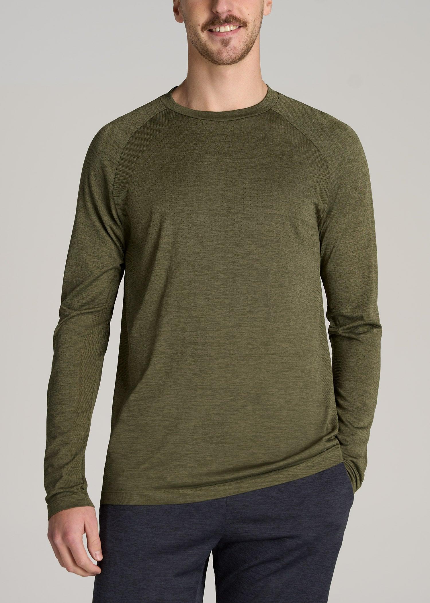 A.T. Performance MODERN-FIT Raglan Shirt for Tall Men in Olive Mix Product Image