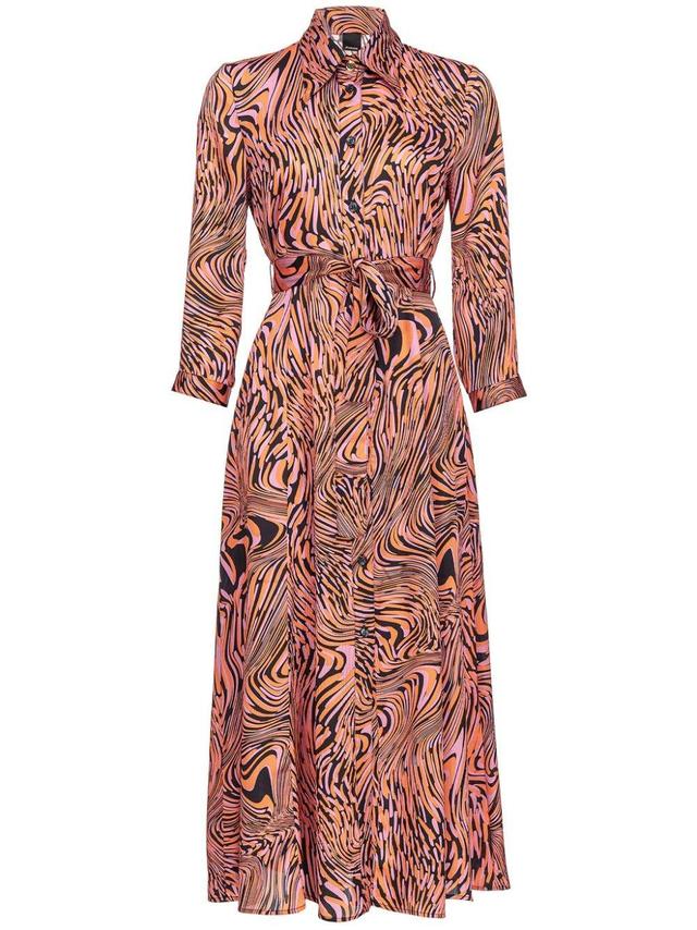 abstract-print belted dress Product Image