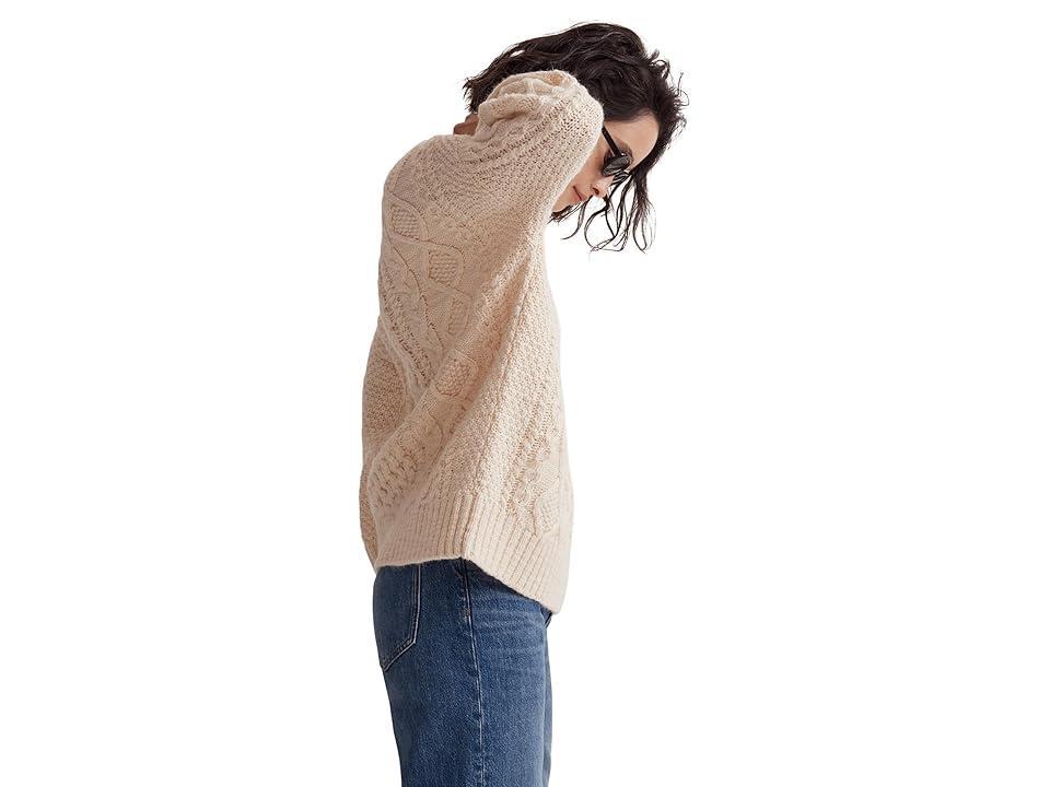 Madewell Cable-Knit Oversized Sweater (Antique Cream) Women's Clothing product image