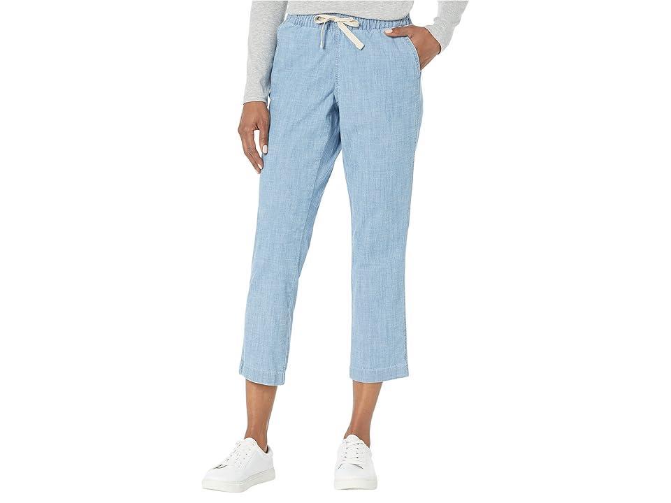 L.L.Bean Lakewashed Chino Pull-On Chambray Pants Ankle (Chambray) Women's Casual Pants Product Image