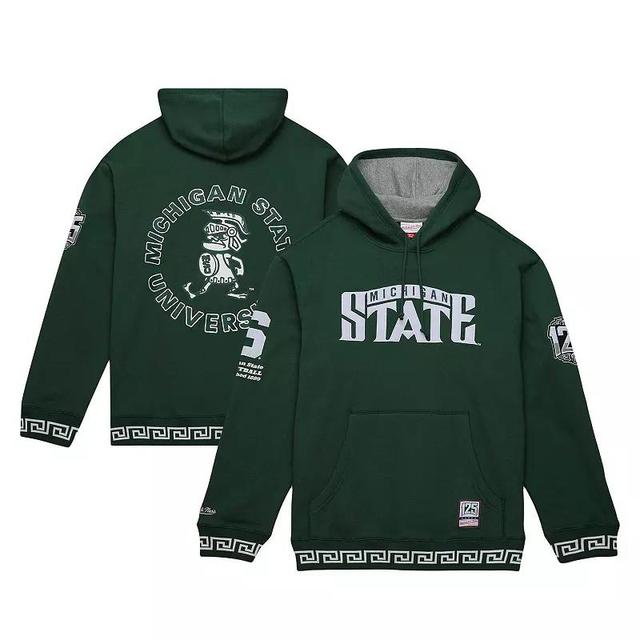 Mens Mitchell & Ness Green Michigan State Spartans 125th Basketball Anniversary Team Origins Pullover Hoodie Product Image