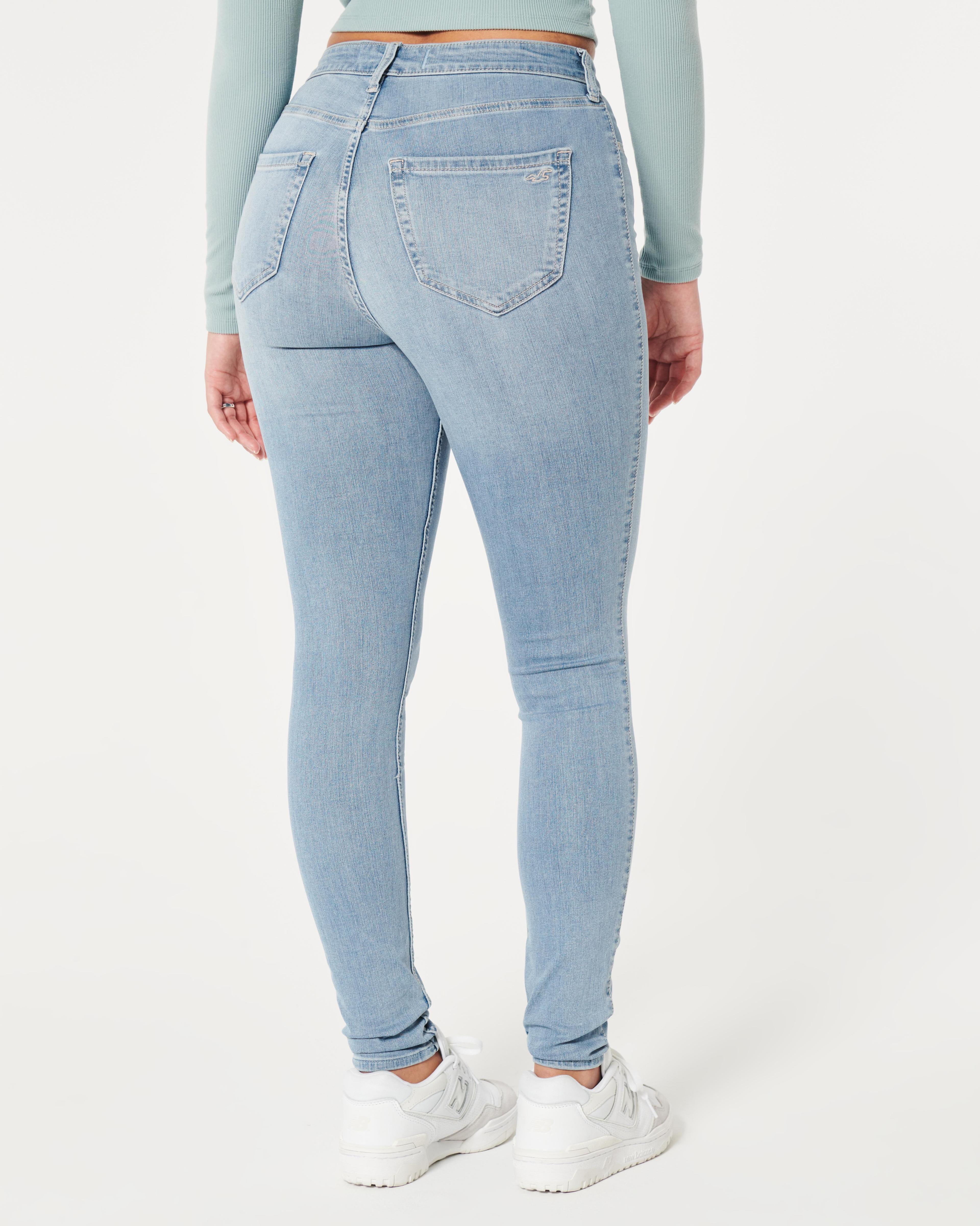 Curvy High-Rise Light Wash Jean Leggings Product Image