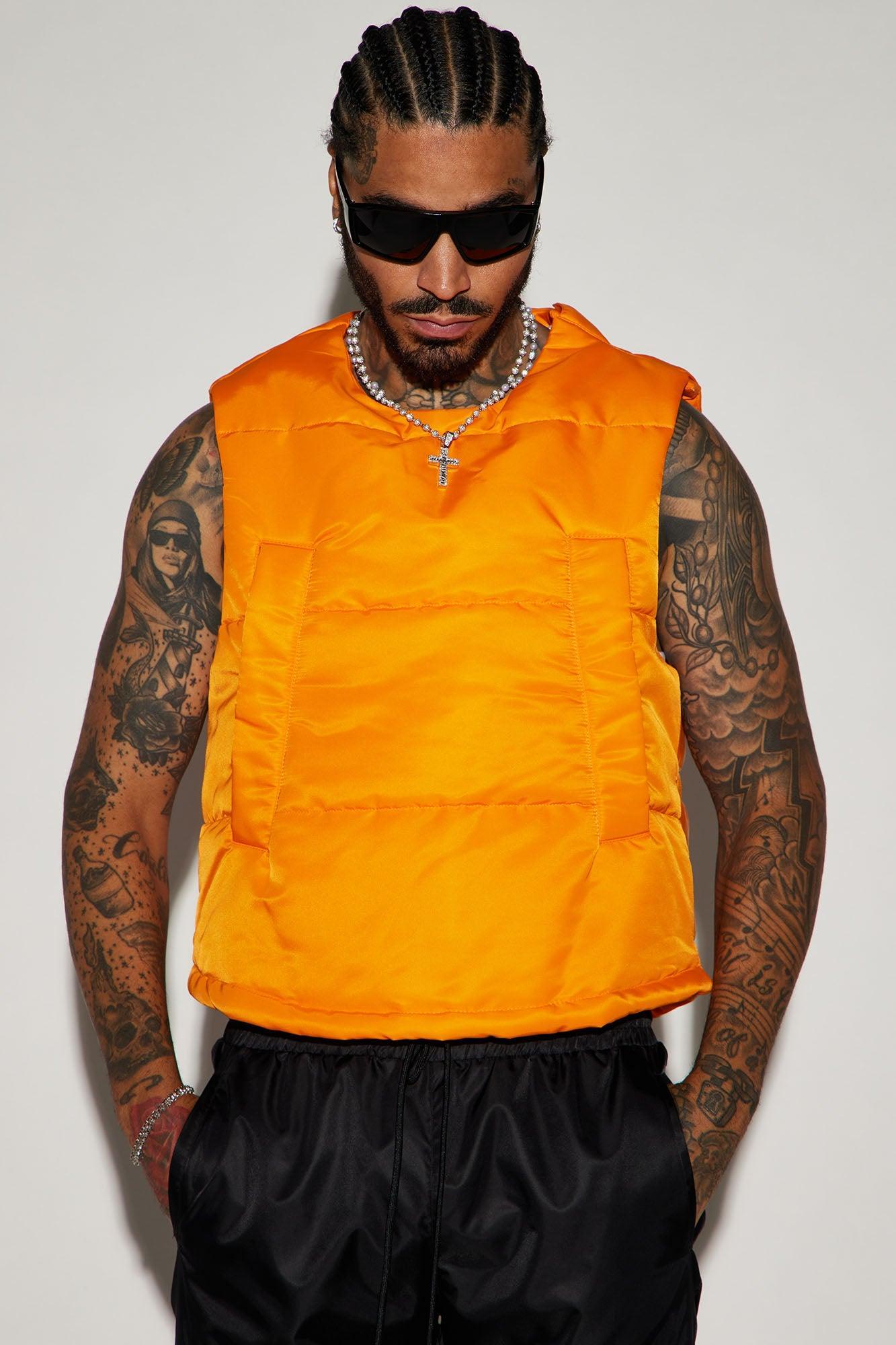 Detroit Velcro Puffer Vest - Orange Product Image