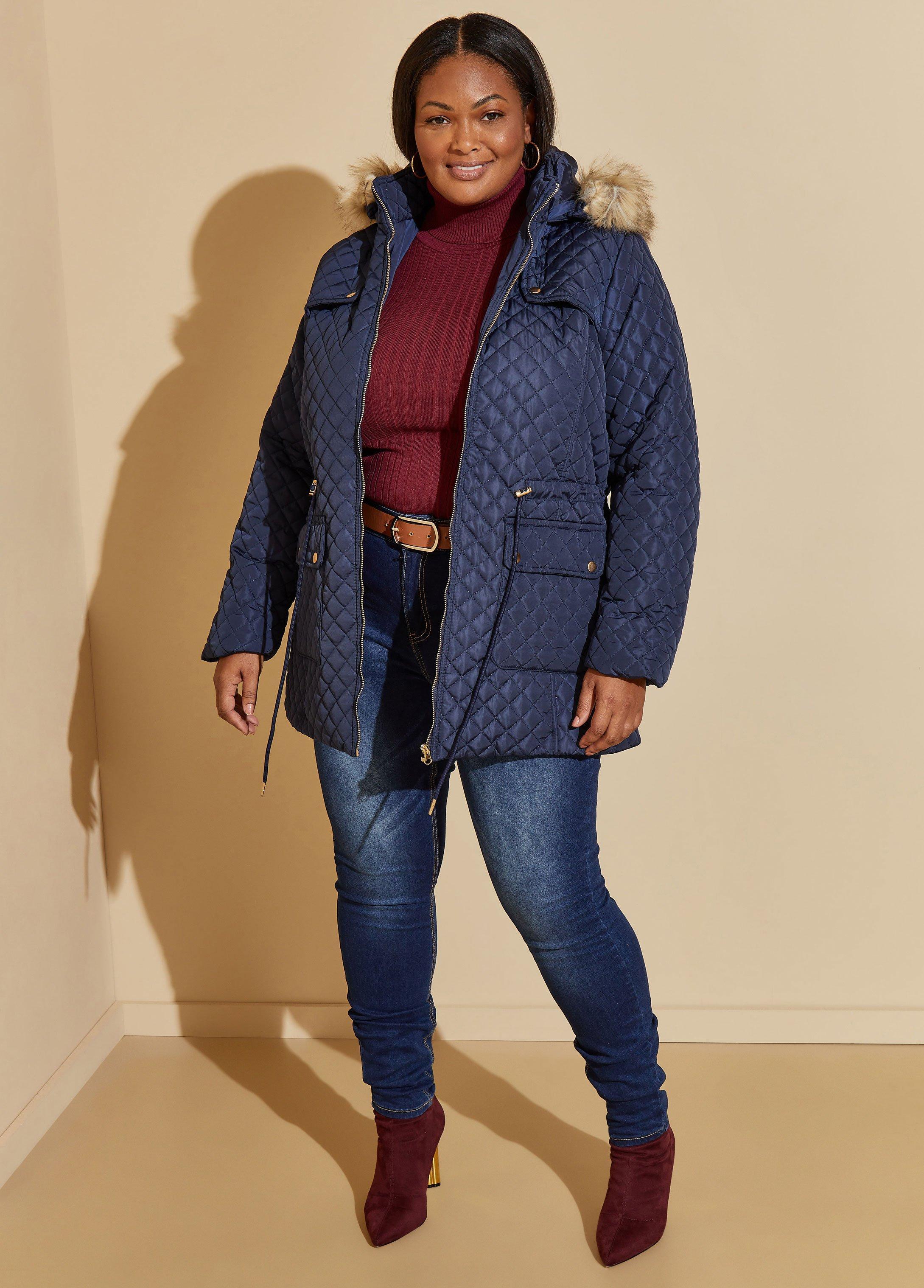 Faux Fur Trimmed Quilted Coat Product Image