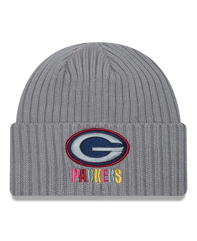 Mens New Era Gray Green Bay Packers Color Pack Multi Cuffed Knit Hat Product Image