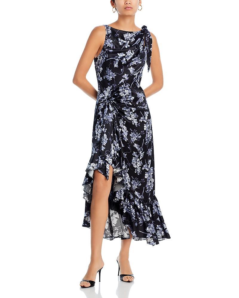 Womens Anwen Floral Silk Midi-Dress Product Image