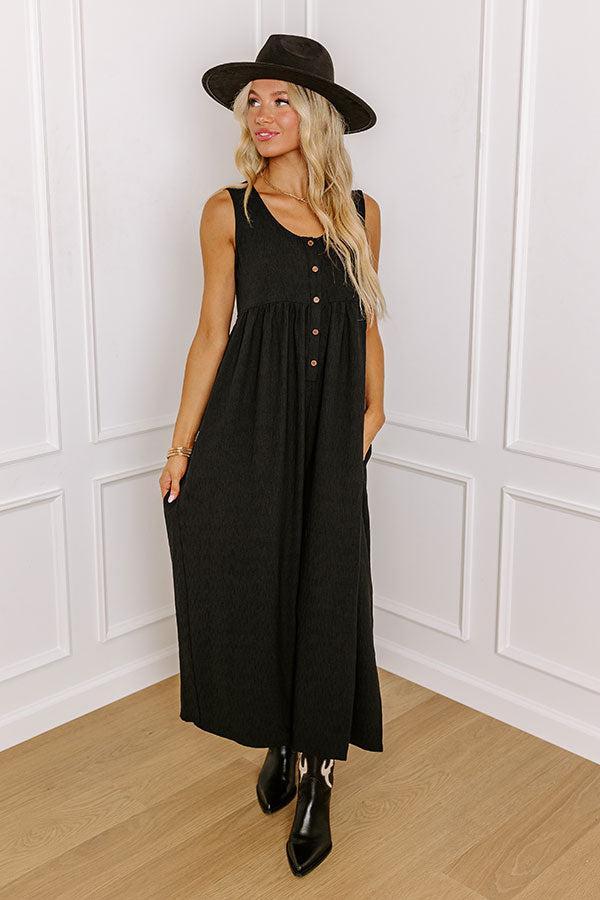 Fall Into Happiness Jumpsuit in Black Product Image