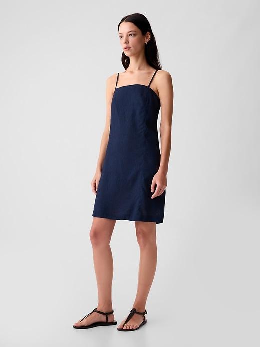 Linen-Blend Mini Dress Product Image