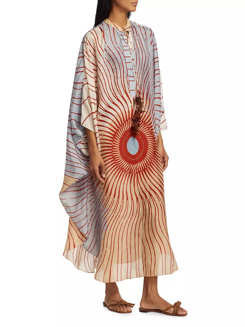 Elea Silk Sunburst Caftan Product Image