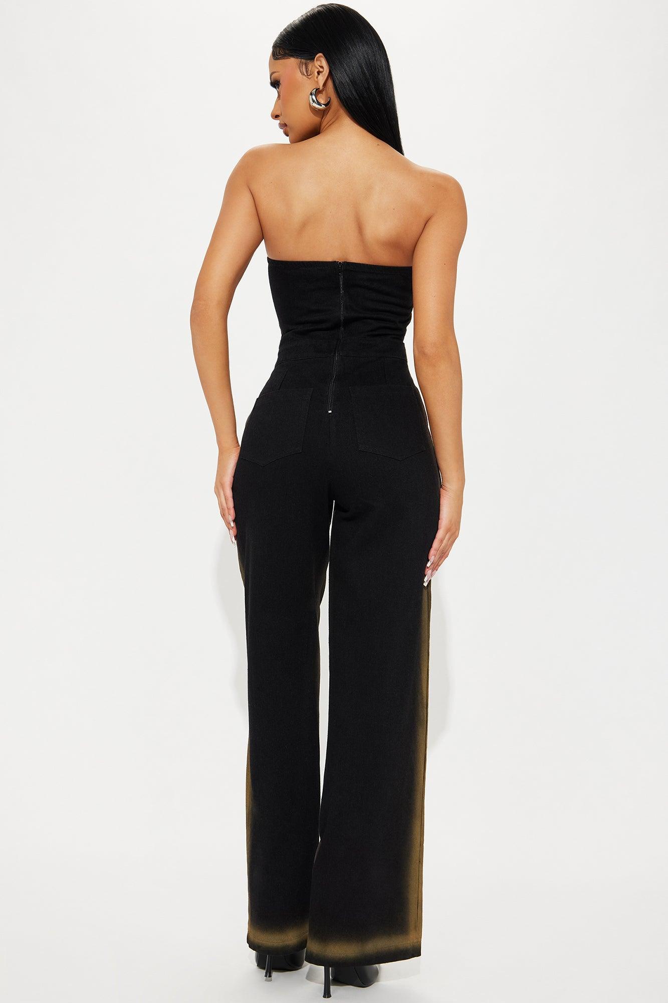 Steal The Night Denim Jumpsuit - Black Product Image