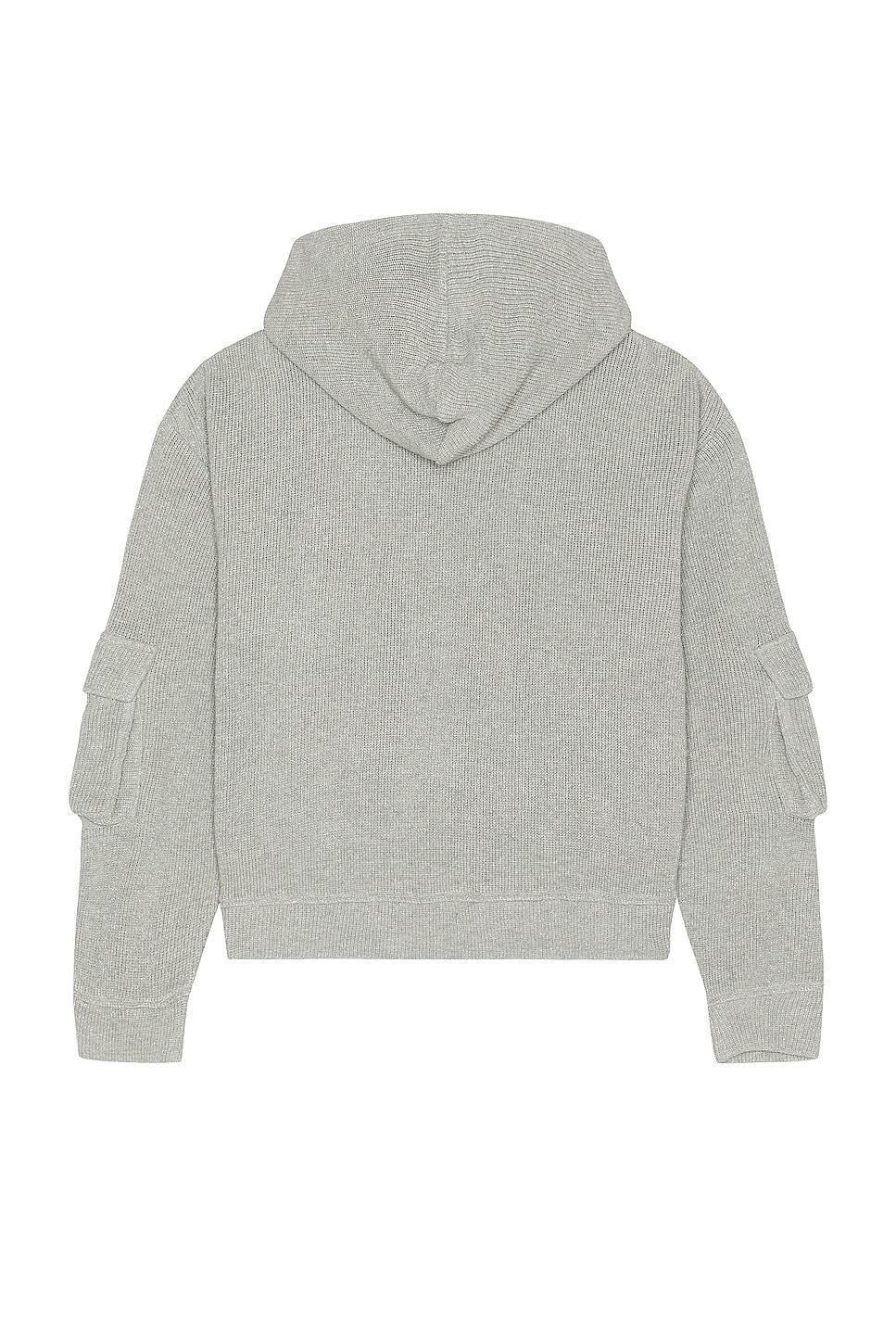 Who Decides War by Ev Bravado Multi Pocket Hooded Sweatshirt in Vintage Grey - Light Grey. Size L (also in S). Product Image