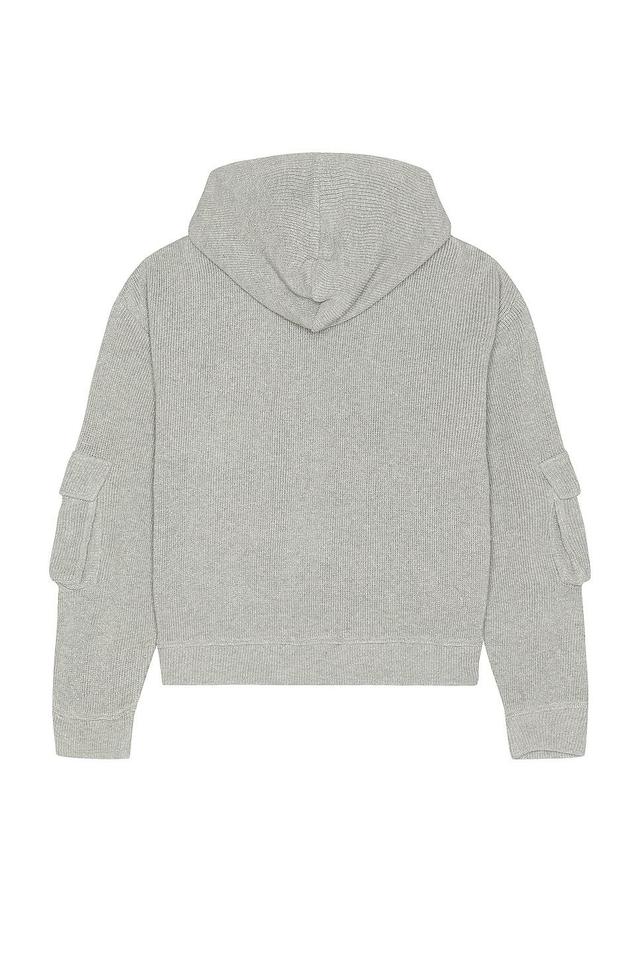 Who Decides War by Ev Bravado Multi Pocket Hooded Sweatshirt in Vintage Grey - Light Grey. Size L (also in S). Product Image