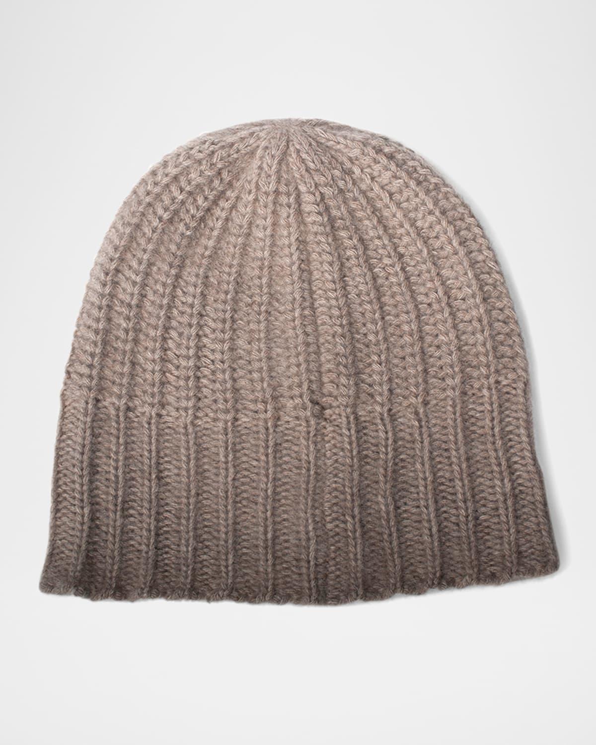 Men's Slouchy Ribbed Cashmere Beanie Product Image