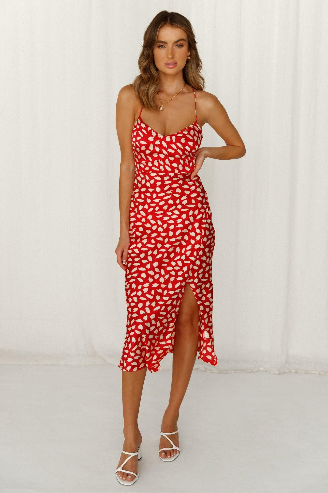 Happy Honeymoon Midi Dress Red Product Image