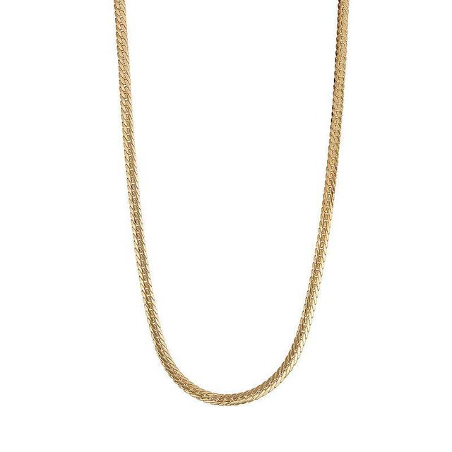 Jordan Blue 14k Gold Herringbone Chain Necklace, Womens Yellow Product Image