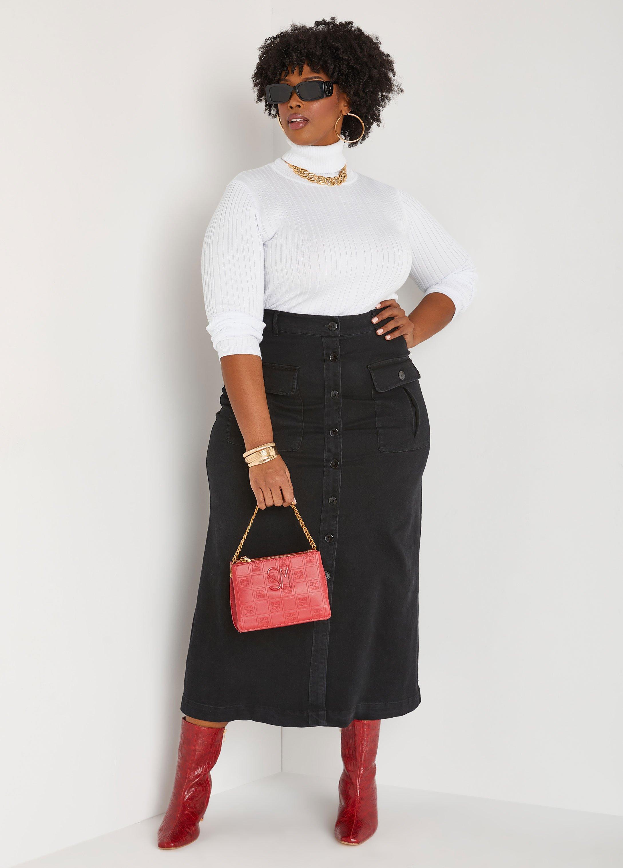 Denim Cargo Maxi Skirt Product Image