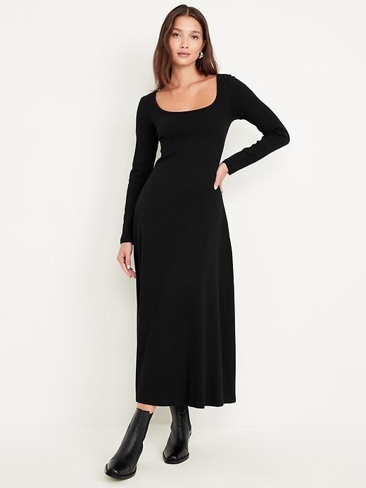 Fit &amp; Flare Ribbed Maxi Dress Product Image