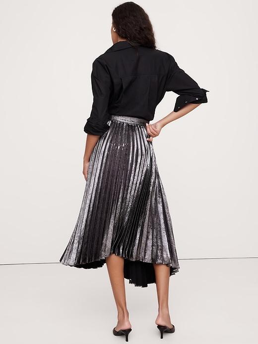 Pleated Asymmetrical Midi Skirt Product Image