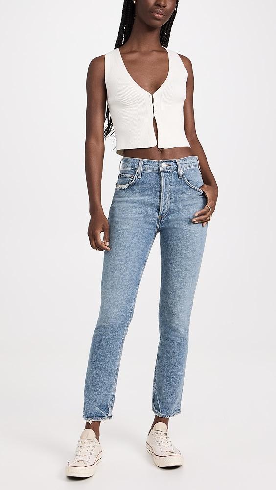 AGOLDE Riley Long High Rise Straight Jeans | Shopbop Product Image