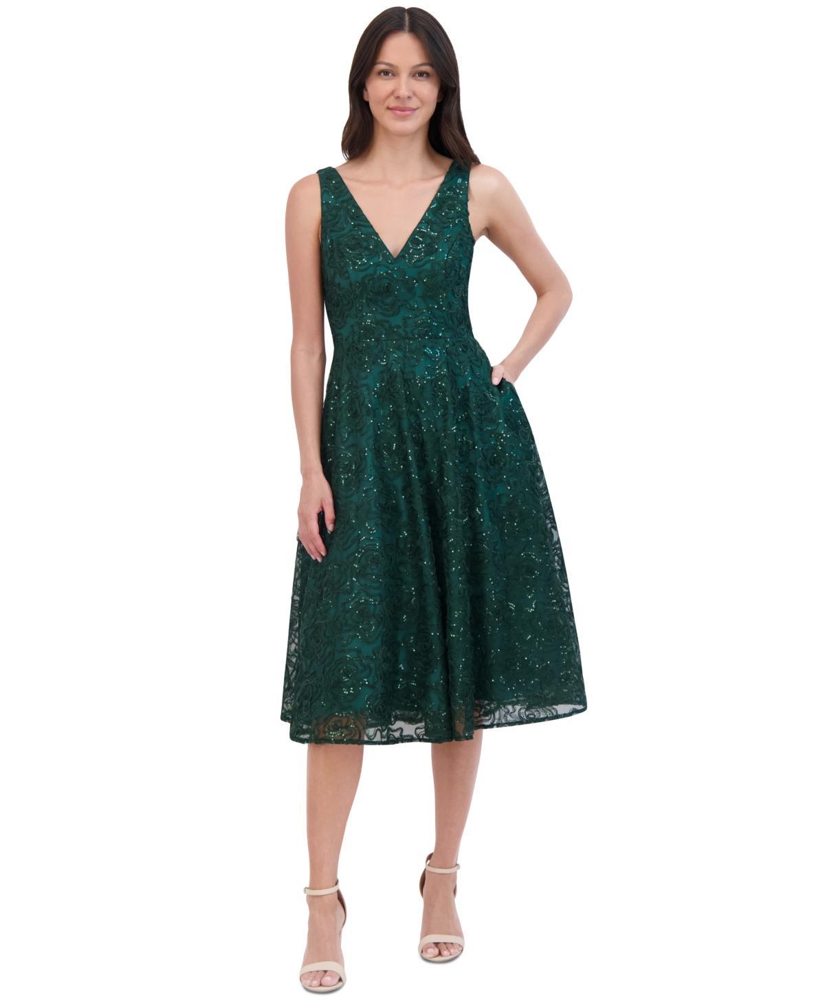 Eliza J Womens Sequin Soutache Sleeveless A-Line Dress Product Image