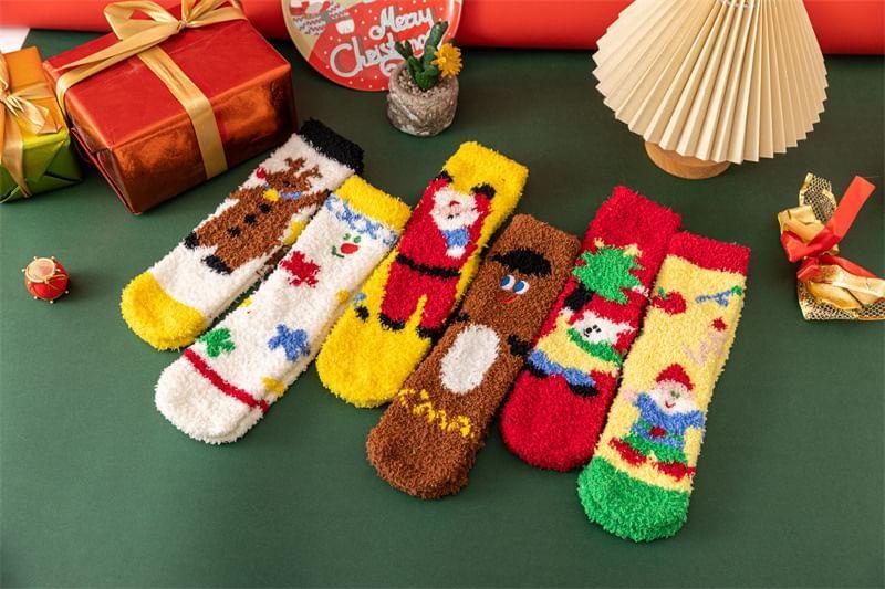 Christmas Cartoon Fleece Socks Product Image