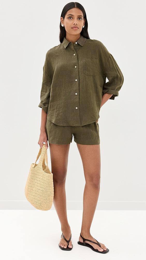 Jenni Kayne Linen Logan Shorts | Shopbop Product Image