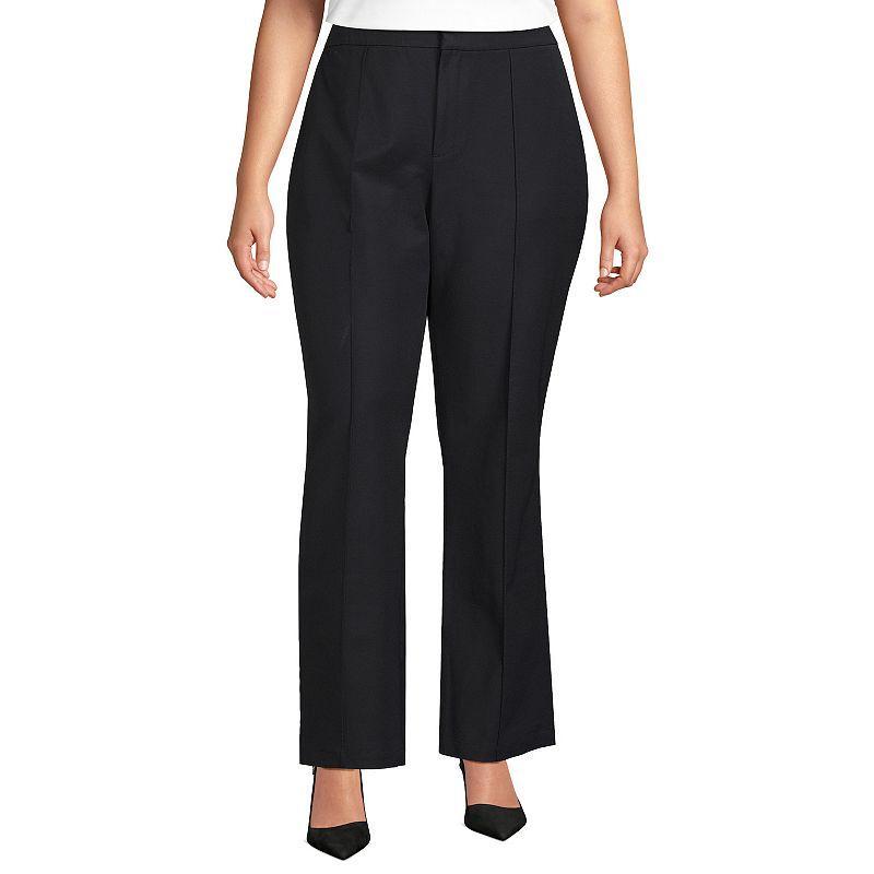 Lands End Womens High Rise Bi Stretch Pintuck Boot Cut Pants Product Image