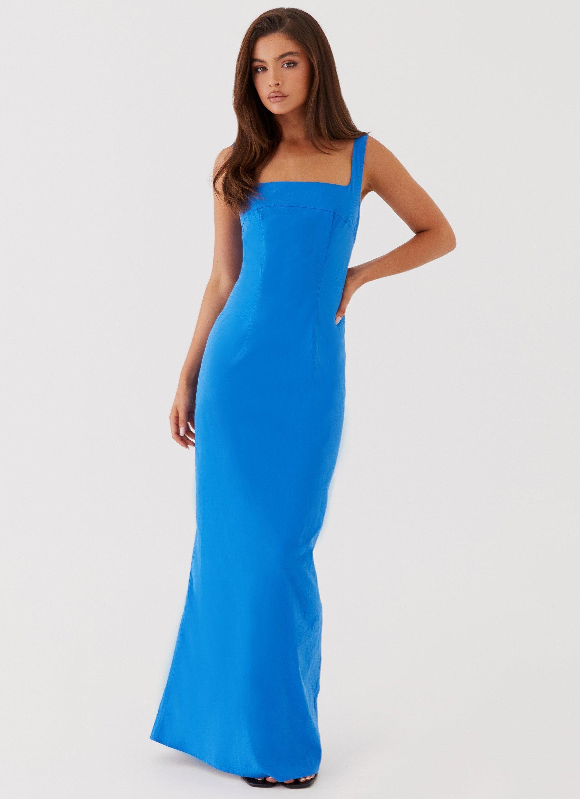 Sonya Square Neck Maxi Dress - Cobalt Product Image