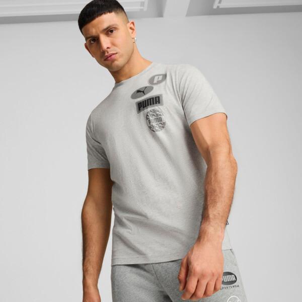 PUMA GRAPHICS Men's Icon T-Shirt in Light Grey Heather Product Image