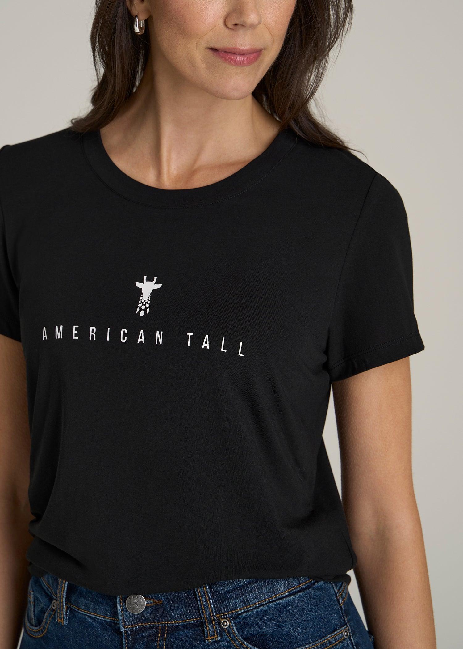 Logo Tee for Tall Women in White Product Image