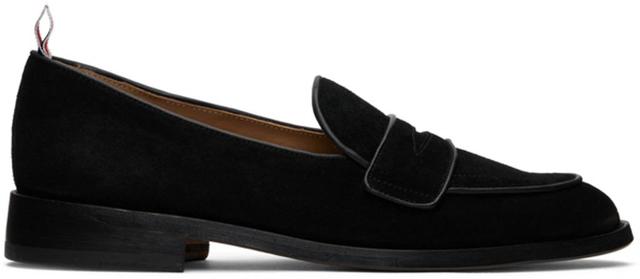 Black Varsity Penny Loafers In 001 Black Product Image