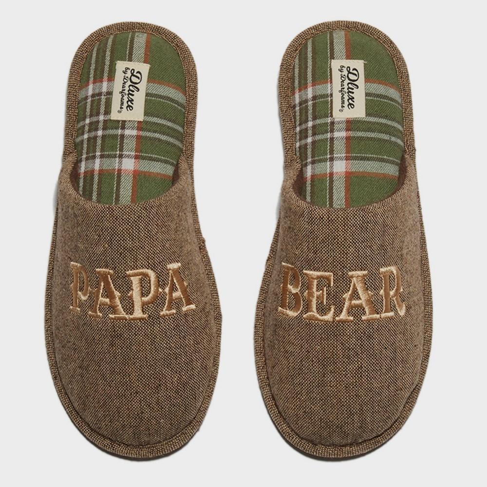 dluxe by dearfoams Mens Fathers Day Papa Bear Slippers - Brown Product Image